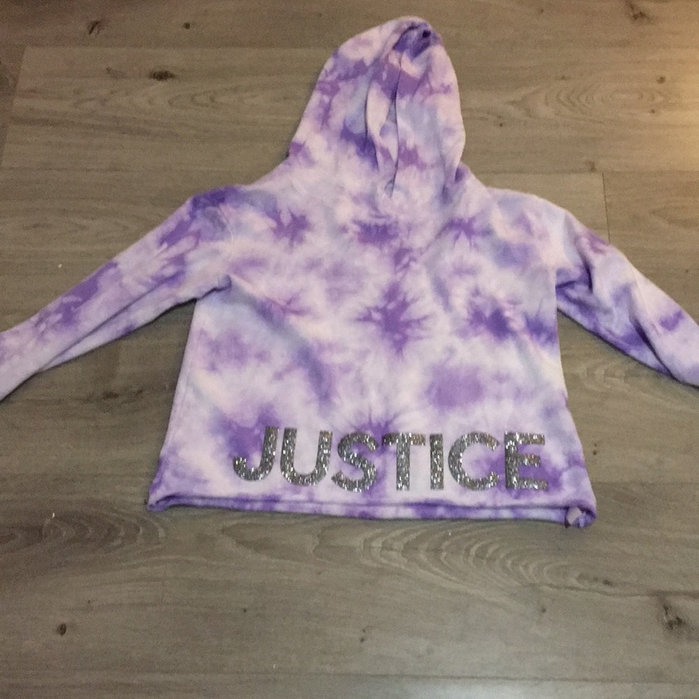 Purple  tie-dye cropped hoddie